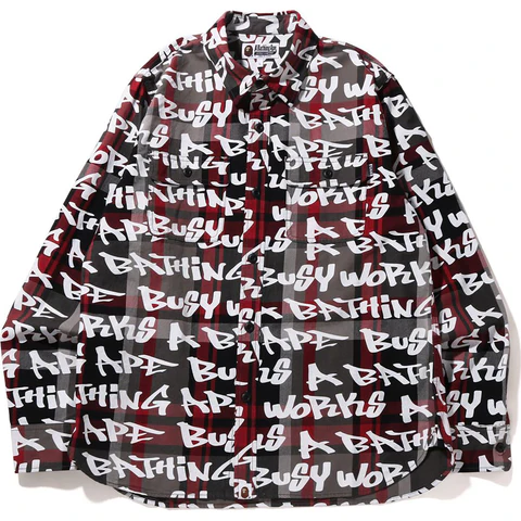 BAPE GRAFFITI CHECK SHIRT MENS缩略图